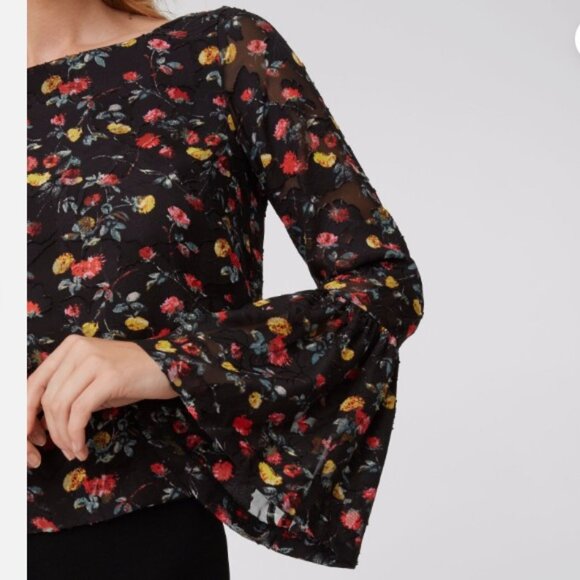 Club Monaco Taisie Bell-Sleeve Floral Blouse - Picture 2 of 11